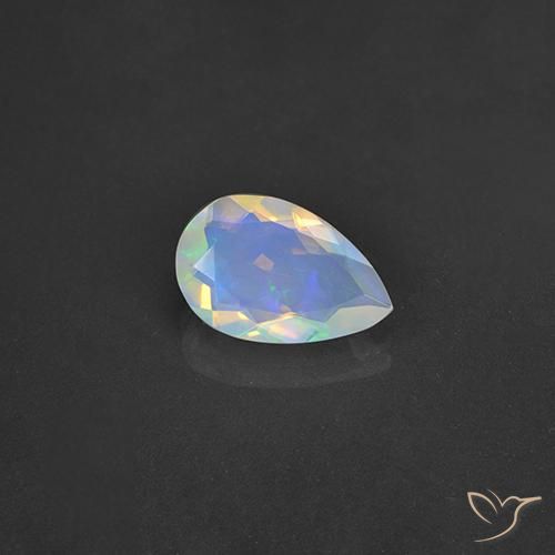1.53ct Natural Multicolorido Opala, Formato de pêra, Transparente