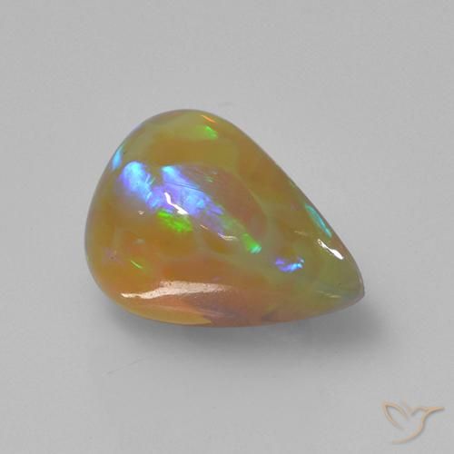 Opala Multicolorido Natural 2.74ct, Formato de pêra, Translúcido