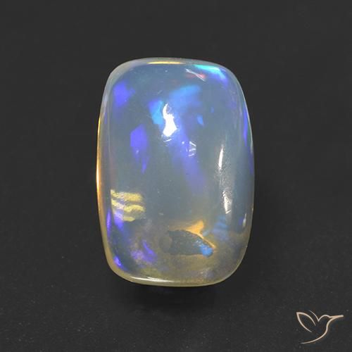 3.39ct Natural Multicolorido Opala, Almofada, Transparente