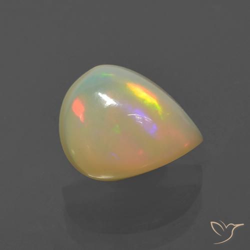 Opala Multicolorido Natural 1.76ct, Formato de pêra, Translúcido