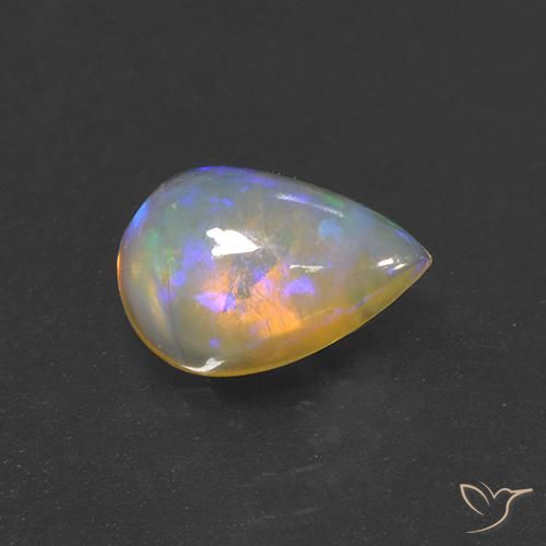 Opala Multicolorido Natural 1.36ct, Formato de pêra, Transparente