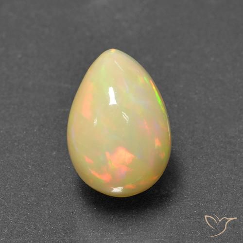 1.72ct Natural Multicolorido Opala, Formato de pêra, Translúcido