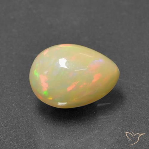 Opala Multicolorido Natural 1.72ct, Formato de pêra, Translúcido