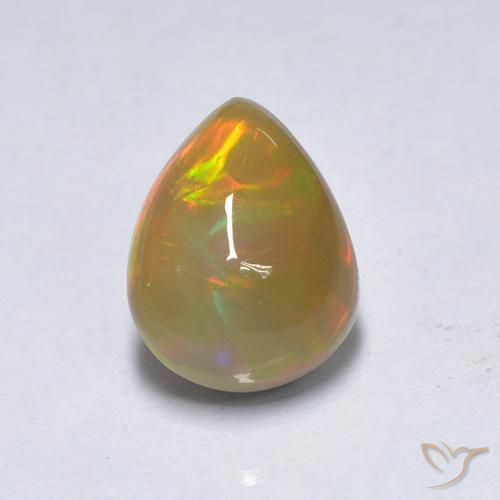 1.55ct Natural Multicolorido Opala, Formato de pêra, Translúcido