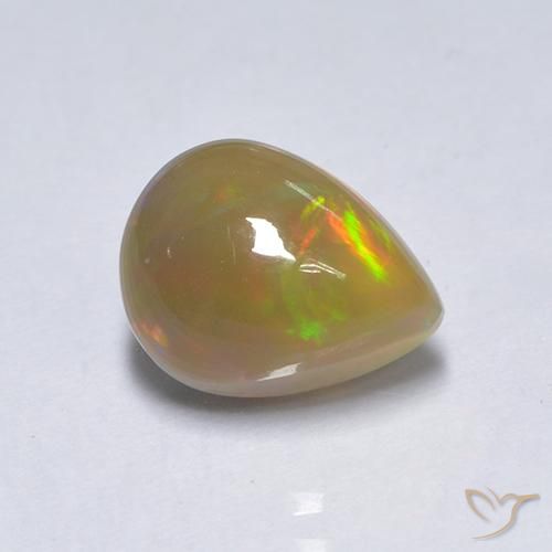 Opala Multicolorido Natural 1.55ct, Formato de pêra, Translúcido