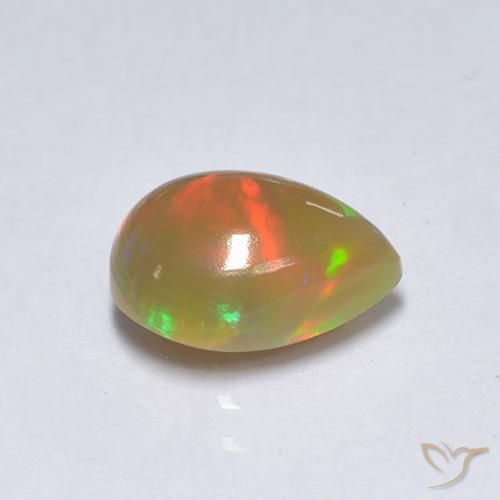 Opala Multicolorido Natural 1.55ct, Formato de pêra, Translúcido