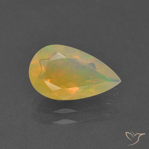 1.29ct Natural Multicolorido Opala, Formato de pêra, Transparente