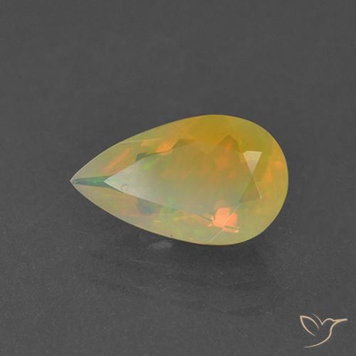 Opala Multicolorido Natural 1.29ct, Formato de pêra, Transparente