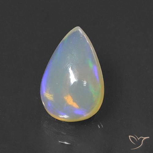 2.14ct Natural Multicolorido Opala, Formato de pêra, Transparente