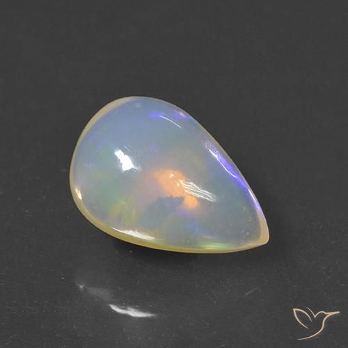 Opala Multicolorido Natural 2.14ct, Formato de pêra, Transparente