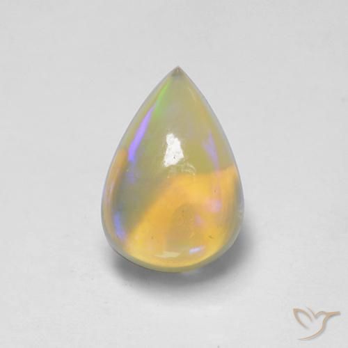1.60ct Natural Multicolorido Opala, Formato de pêra, Transparente