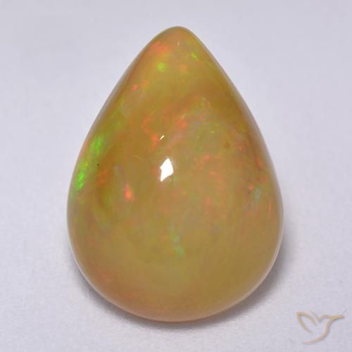 3.78ct Natural Multicolorido Opala, Formato de pêra, Translúcido