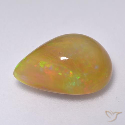 Opala Multicolorido Natural 3.78ct, Formato de pêra, Translúcido
