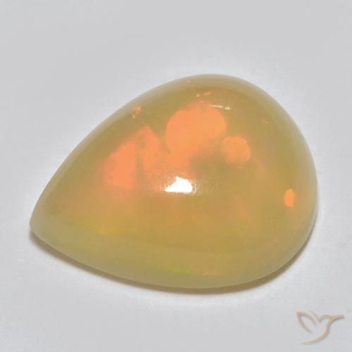 1.25ct Natural Multicolorido Opala, Formato de pêra, Translúcido