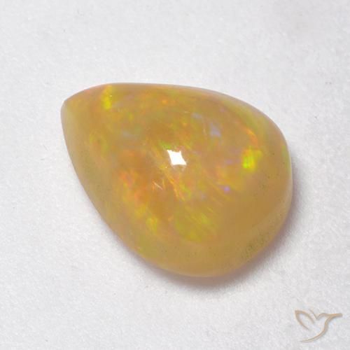 Opala Multicolorido Natural 1.59ct, Formato de pêra, Translúcido