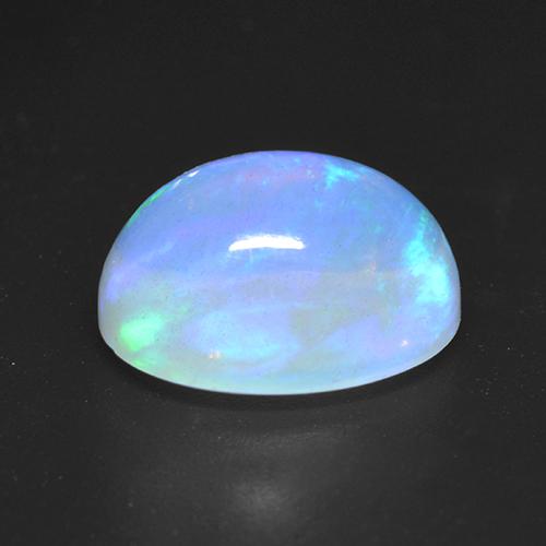 Opala Branco azulado Natural 3.12ct, Corte Oval, Transparente