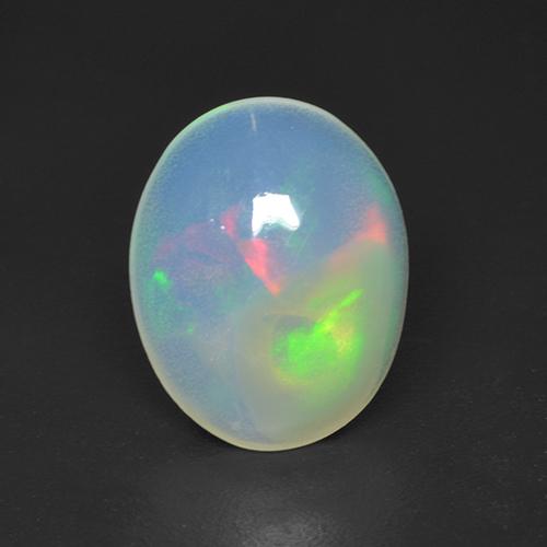 Opala multicolorido natural 1,27ct, corte oval, transparente