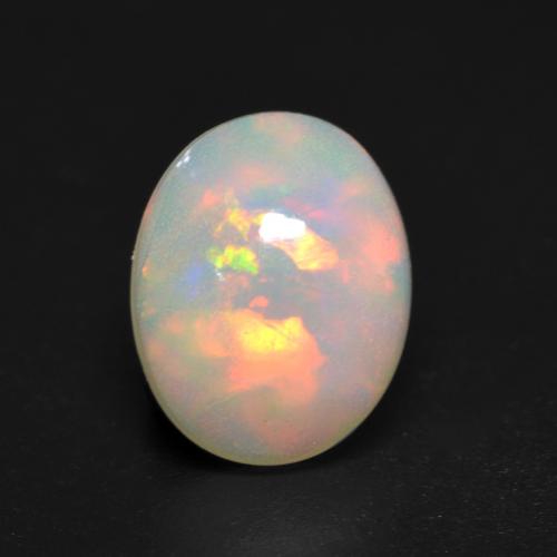 Opala multicolorido natural 1,14ct, corte oval, transparente