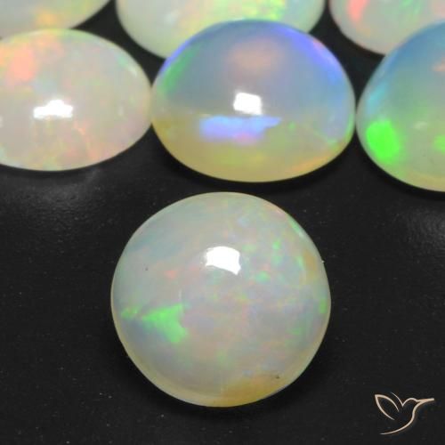 0.71ct Natural Multicolorido Opala, Redondo, Transparente