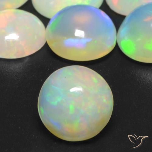 Opala Multicolorido Natural 0.71ct, Redondo, Transparente