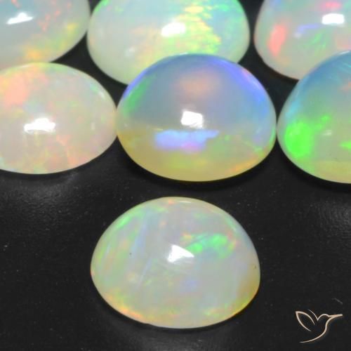 Opala Multicolorido Natural 0.71ct, Redondo, Transparente