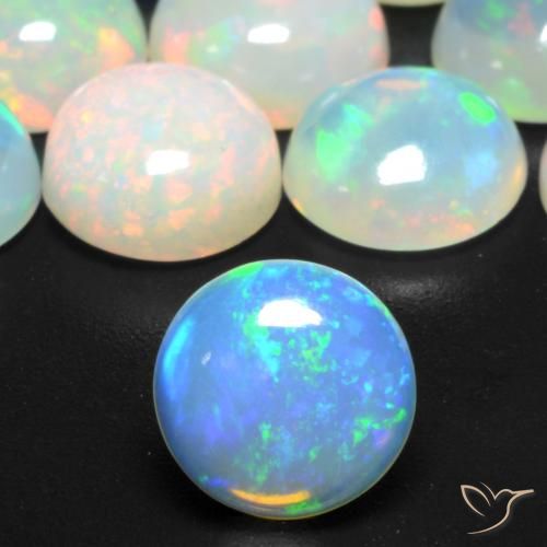 0.81ct Natural Multicolorido Opala, Redondo, Transparente