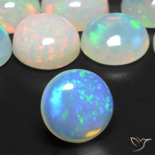 Opala Multicolorido Natural 0.81ct, Redondo, Transparente