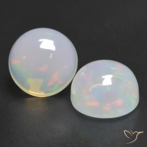 Pedras preciosas de Opala Multicolorido natural de 2.07 ct, Redondo, Transparente