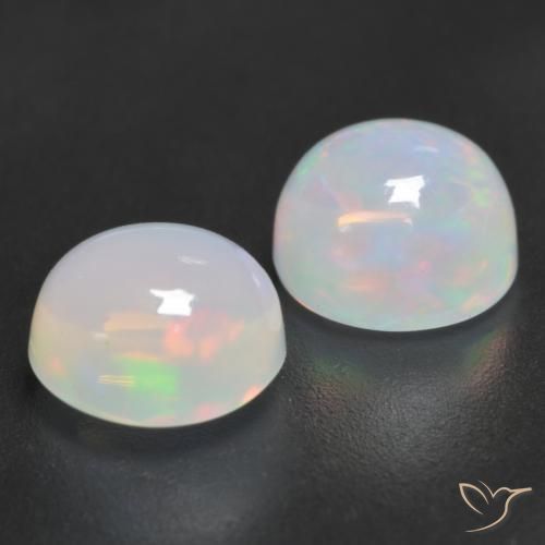 Pedras preciosas de Opala Multicolorido natural de 2.07 ct, Redondo, Transparente