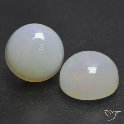 Pedras preciosas de Opala Multicolorido natural de 2.03 ct, Redondo, Transparente
