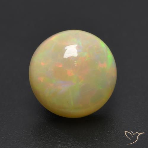 1.10ct Natural Multicolorido Opala, Redondo, Translúcido
