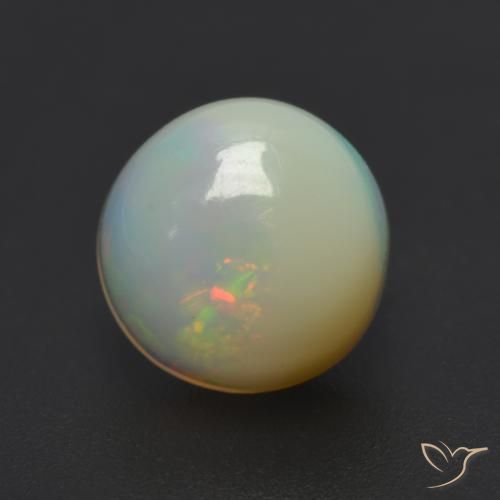 0.82ct Natural Multicolorido Opala, Redondo, Translúcido