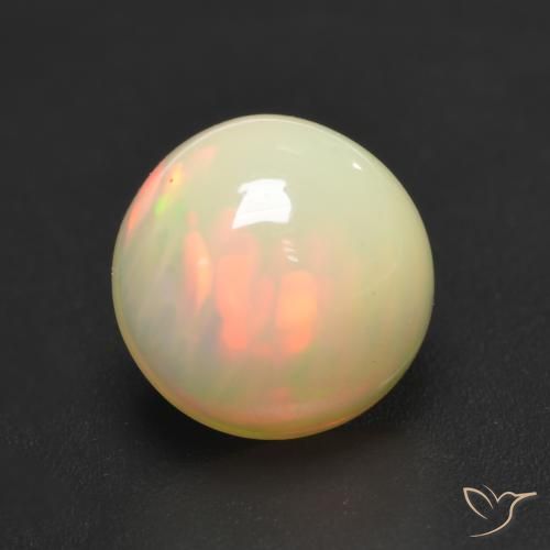 1.08ct Natural Multicolorido Opala, Redondo, Translúcido