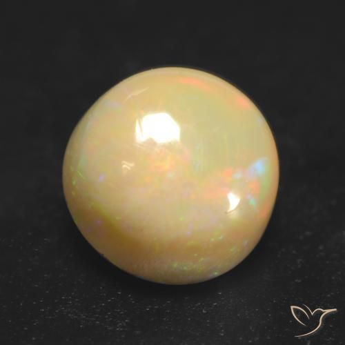 0.89ct Natural Multicolorido Opala, Redondo, Translúcido
