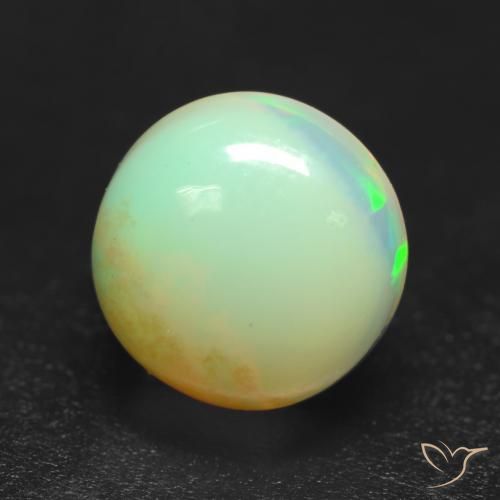0.85ct Natural Multicolorido Opala, Redondo, Transparente