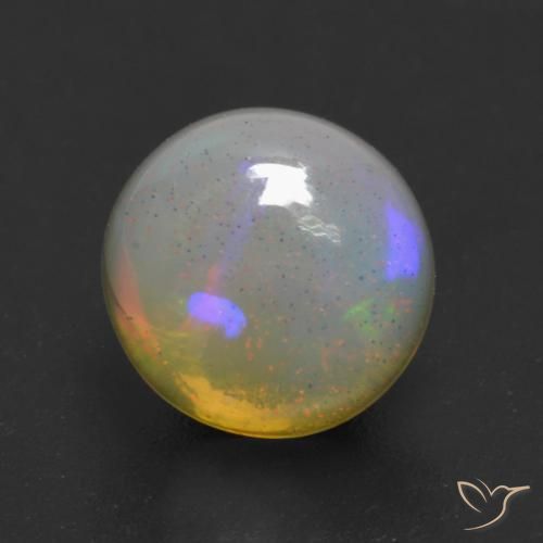 1.01ct Natural Multicolorido Opala, Redondo, Transparente