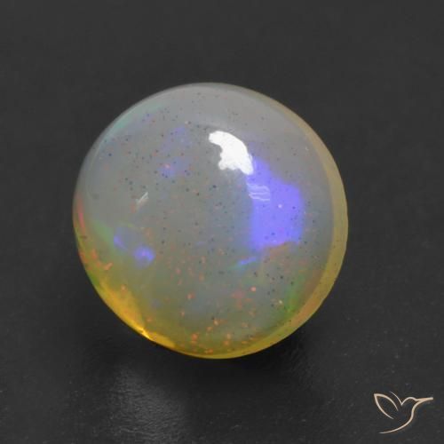 Opala Multicolorido Natural 1.01ct, Redondo, Transparente