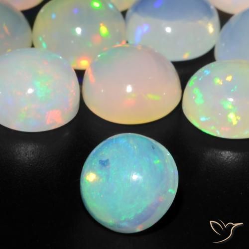Opala Multicolorido Natural 0.87ct, Redondo, Transparente