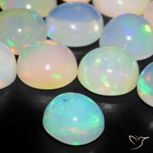 Opala Multicolorido Natural 0.87ct, Redondo, Transparente