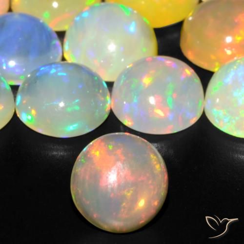 0.86ct Natural Multicolorido Opala, Redondo, Transparente
