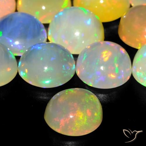 Opala Multicolorido Natural 0.86ct, Redondo, Transparente