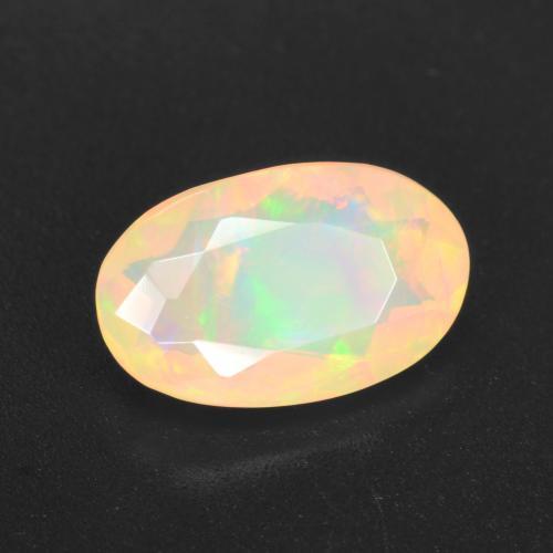 Opala multicolorido natural 1,33ct, corte oval, transparente
