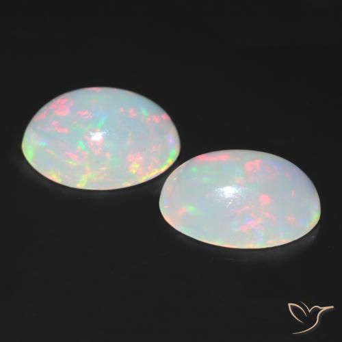 Pedras preciosas de Opala Multicolorido natural de 1.51 ct, oval, Transparente