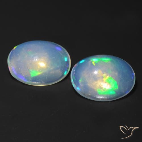 0.94ctw Natural Multicolorido Opala, oval, Transparente