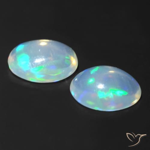 Pedras preciosas de Opala Multicolorido natural de 0.94 ct, oval, Transparente