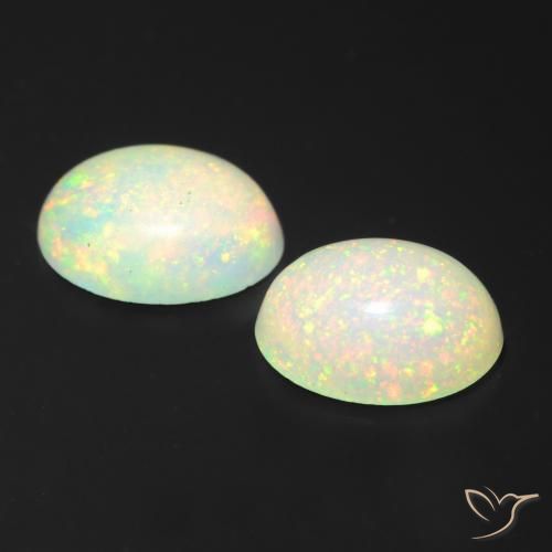 Pedras preciosas de Opala Multicolorido natural de 1.00 ct, oval, Translúcido