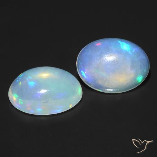 Pedras preciosas de Opala Multicolorido natural de 1.37 ct, oval, Transparente