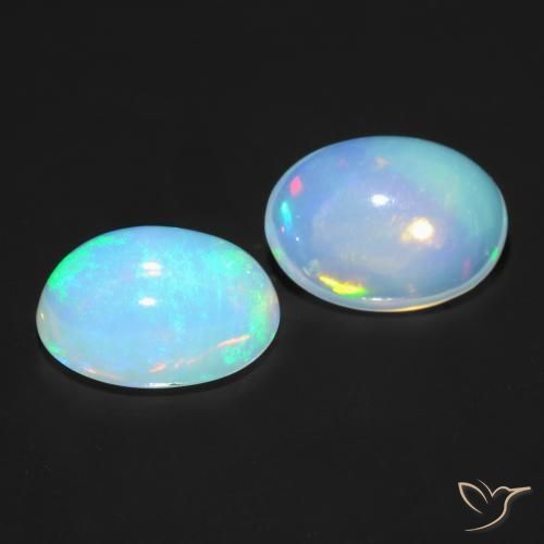 Pedras preciosas de Opala Multicolorido natural de 1.20 ct, oval, Transparente