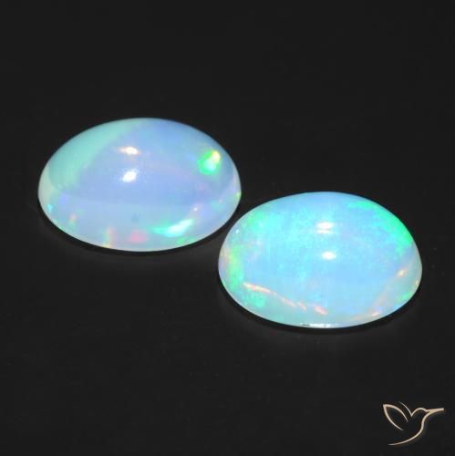 Pedras preciosas de Opala Multicolorido natural de 1.20 ct, oval, Transparente