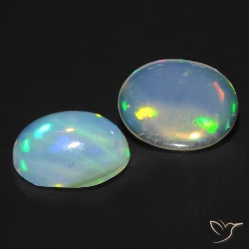 Pedras preciosas de Opala Multicolorido natural de 1.58 ct, oval, Transparente
